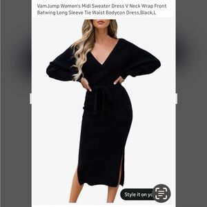 Jump Women's Elegant Black Long Sleeve Dress